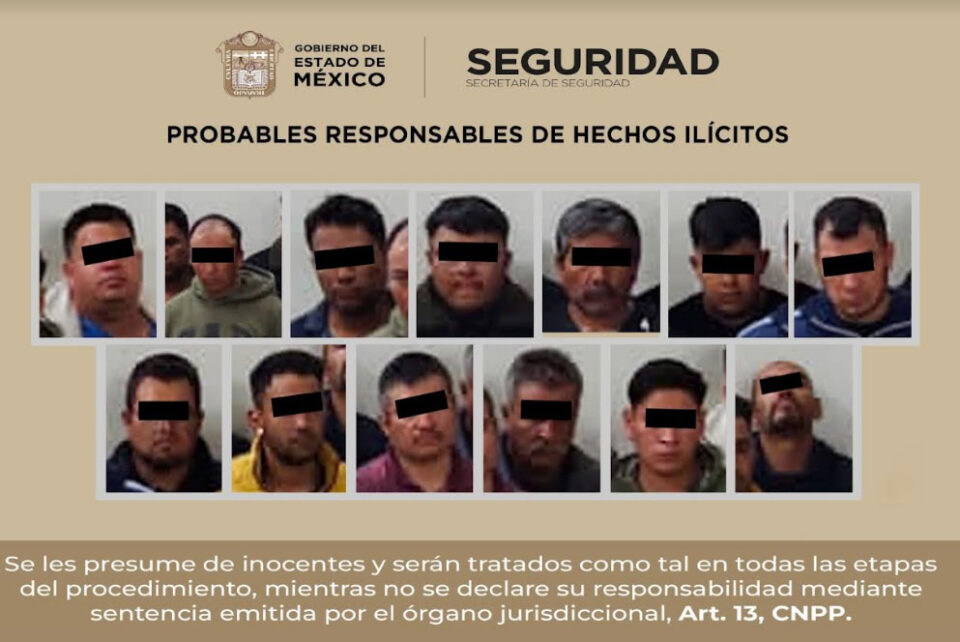 DETIENEN A 13 PRESUNTOS INTEGRANTES DE UNA BANDA DEDICADA AL ROBO DE TRANSPORTE