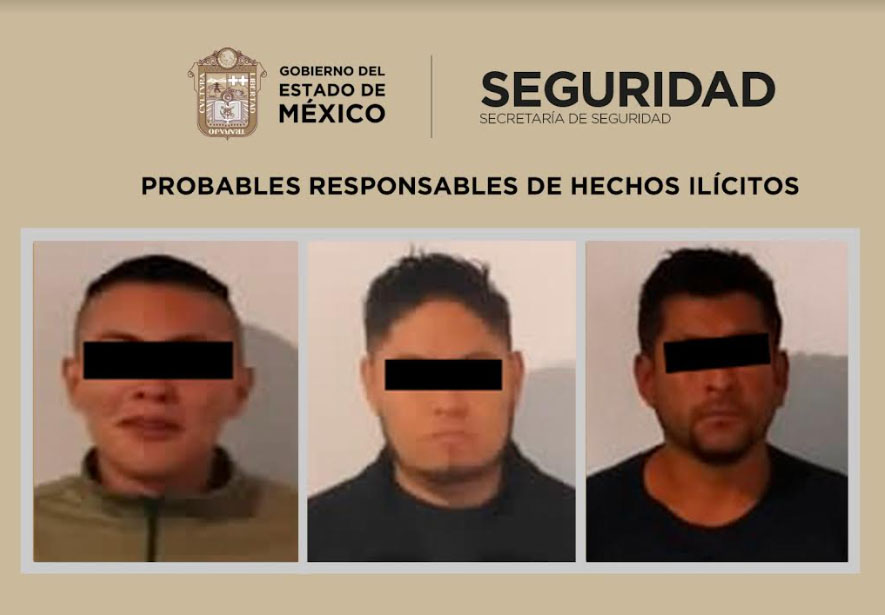 DETIENEN A TRES SUJETOS POR PORTACIÓN DE ARMA DE FUEGO