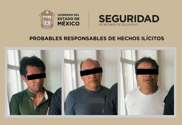 DETIENEN A TRES PROBABLES EXTORSIONADORES EN EDOMEX
