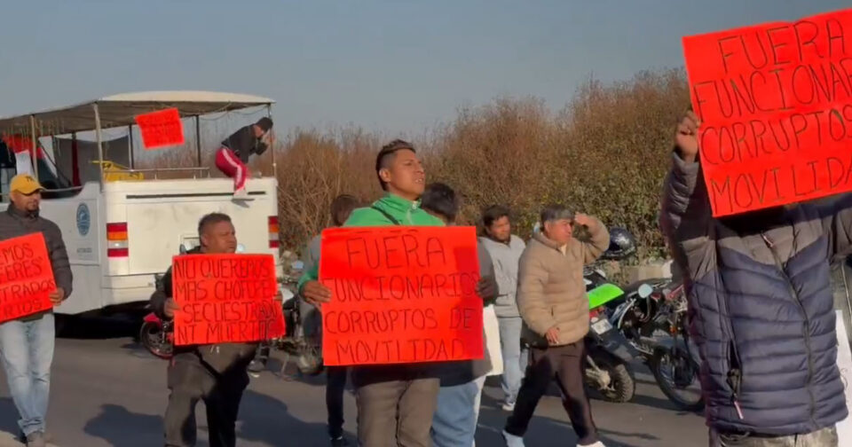 MARCHAN TRANSPORTISTAS EN CDMX Y EDOMEX PARA EXIGIR SEGURIDAD
