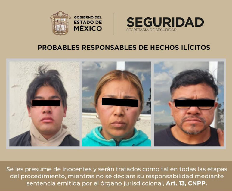 TRES DETIENEN A ADULTOS Y A UN MENOR COMO POSIBLES EXTORSIONADORES