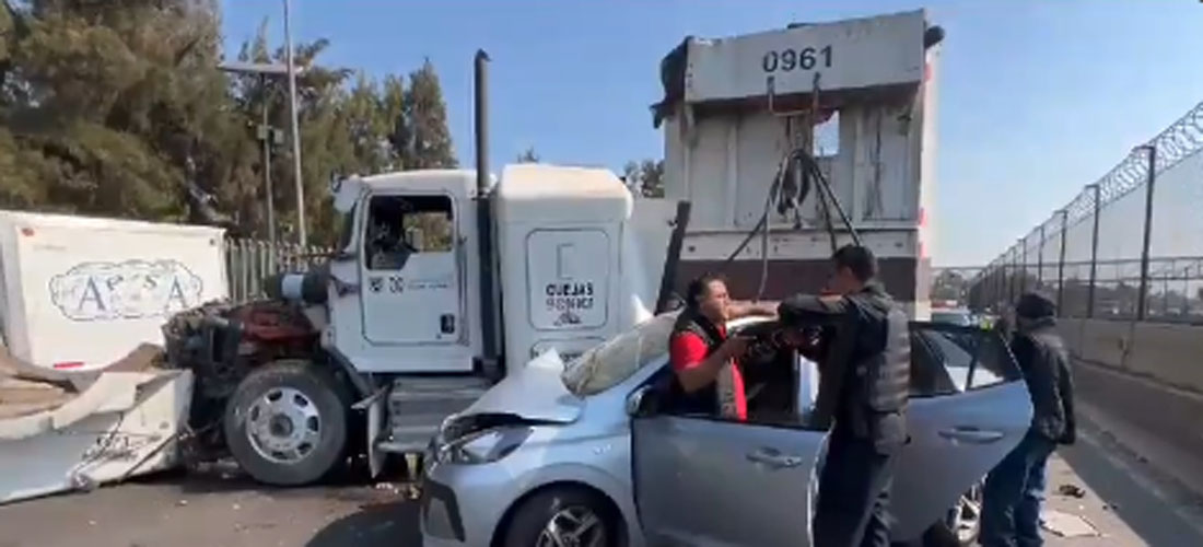 TRÁILER SE QUEDA SIN FRENOS Y EMBISTE A 6 VEHÍCULOS EN LA GAM