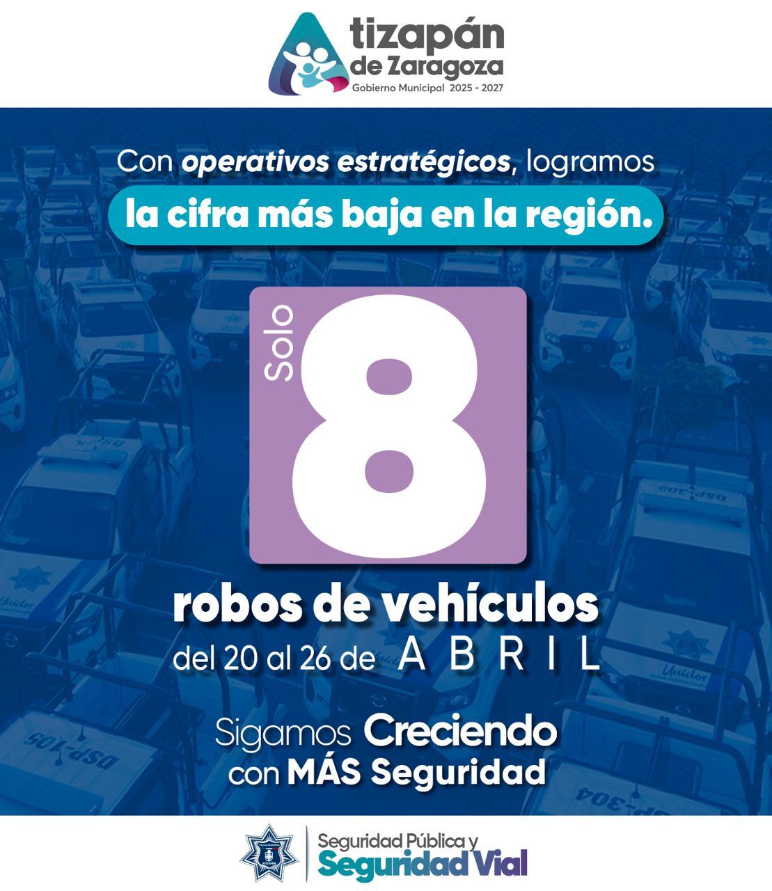 Disminuye robo de vehículos en Atizapán