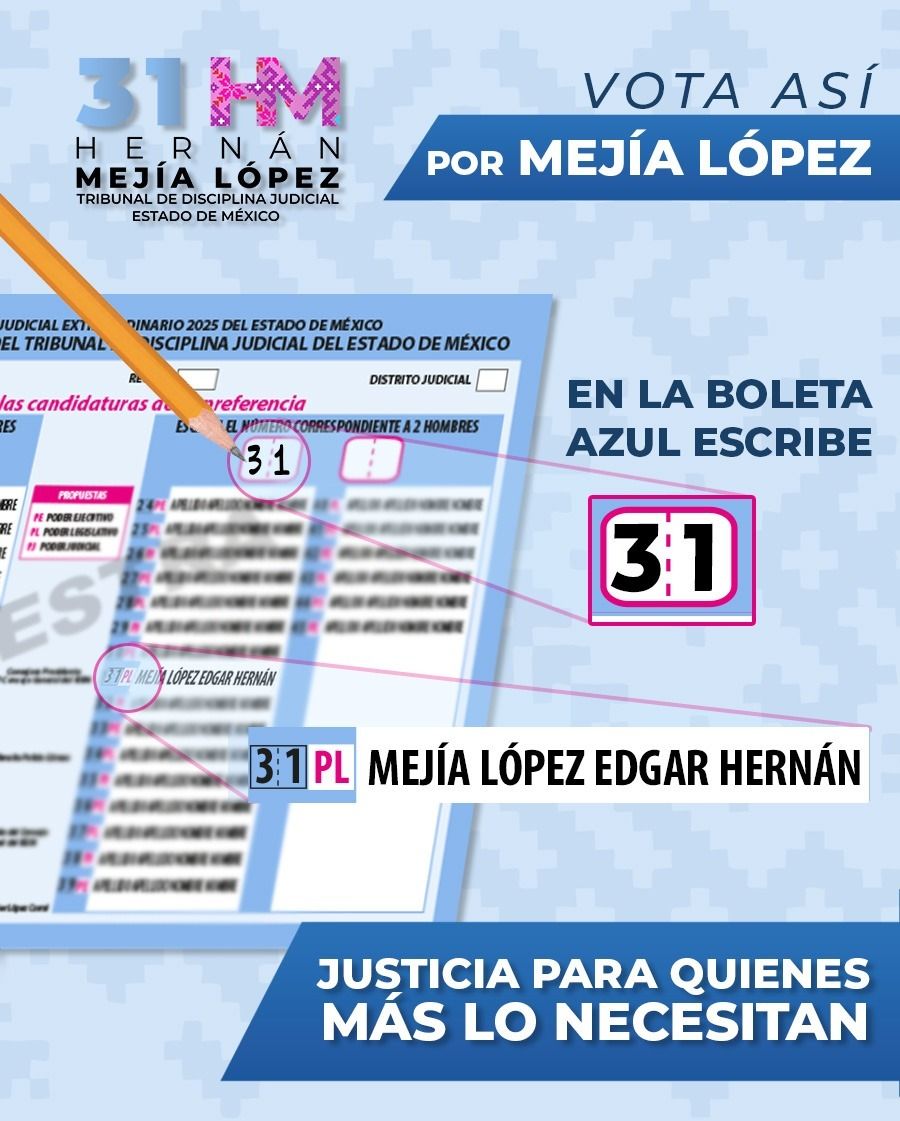 Hernán Mejía López, candidato a Magistrado de Disciplina Judicial del Estado de México
