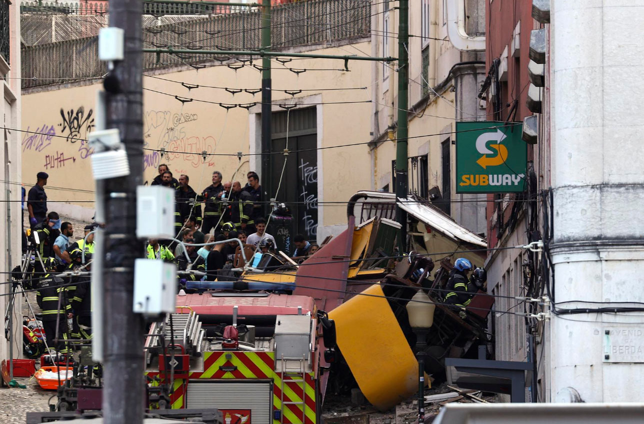 Tragedia en Lisboa: Descarrila el funicular de Glória y deja al menos 15 muertos