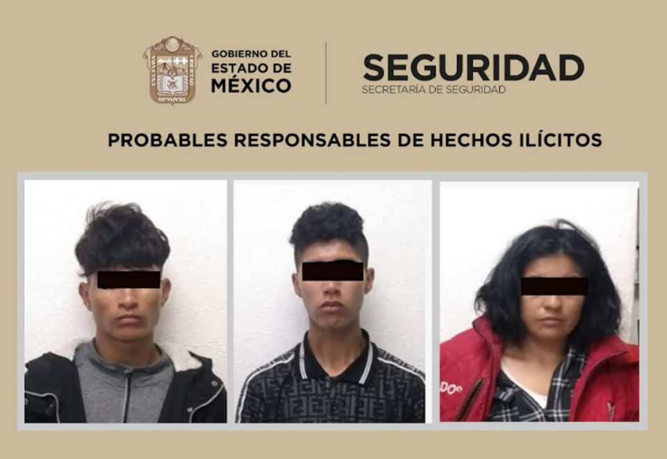 Detienen a tres presuntos responsables de robo con violencia y lesiones en Huehuetoca