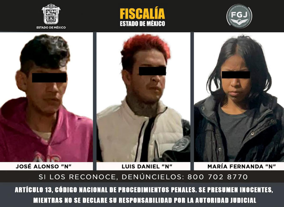 Detienen a tres sospechosos de robo de auto con violencia en Edomex