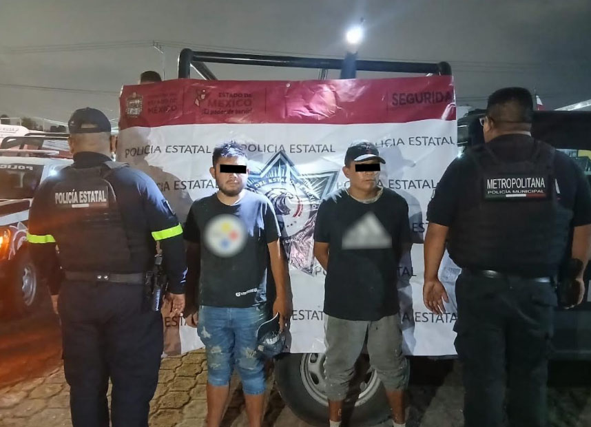 Detienen en Ecatepec a presuntos responsables de robo a transeúnte