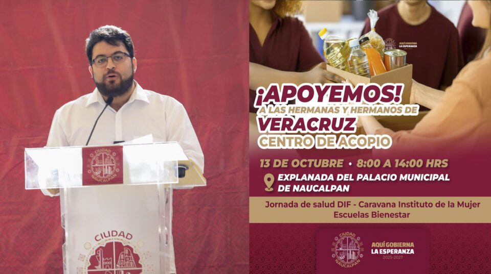 Isaac Montoya instala Centro de Acopio para apoyar a afectados por lluvias en Veracruz