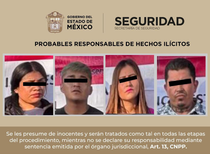 Cae banda por robo con violencia en Edomex; dos son menores de edad