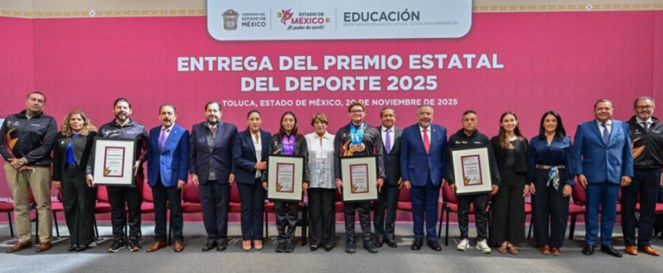 Delfina Gómez reconoce a atletas y entrenadores mexiquenses con el Premio Estatal del Deporte 2025