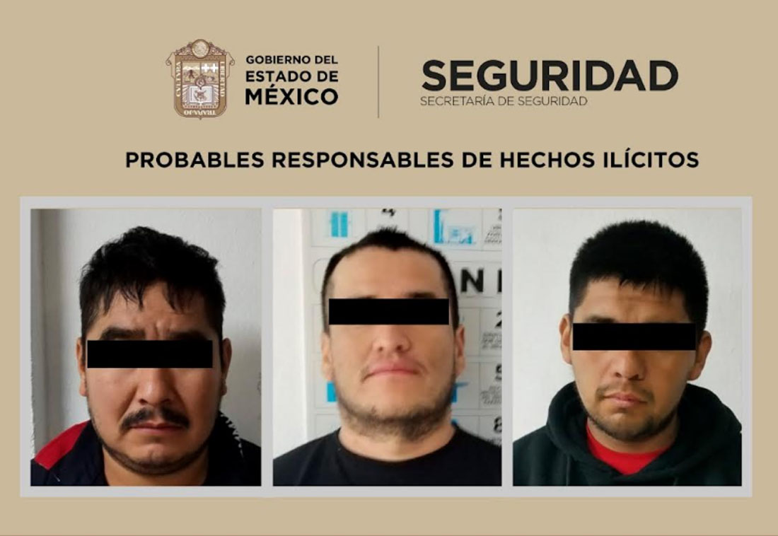 Detienen a tres presuntos narcomenudistas en el Edomex